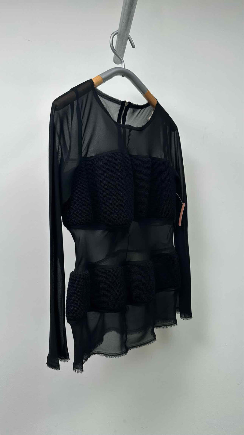 Comme Des Garcons L/S Sheer Knit Hybrid Top