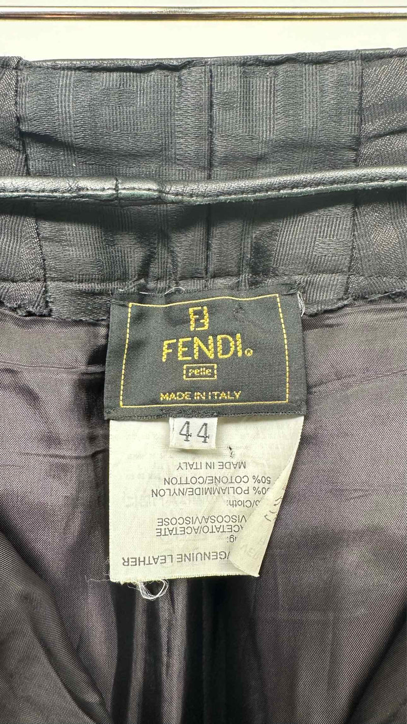 Fendi Drawsring Leather Cargo Pants