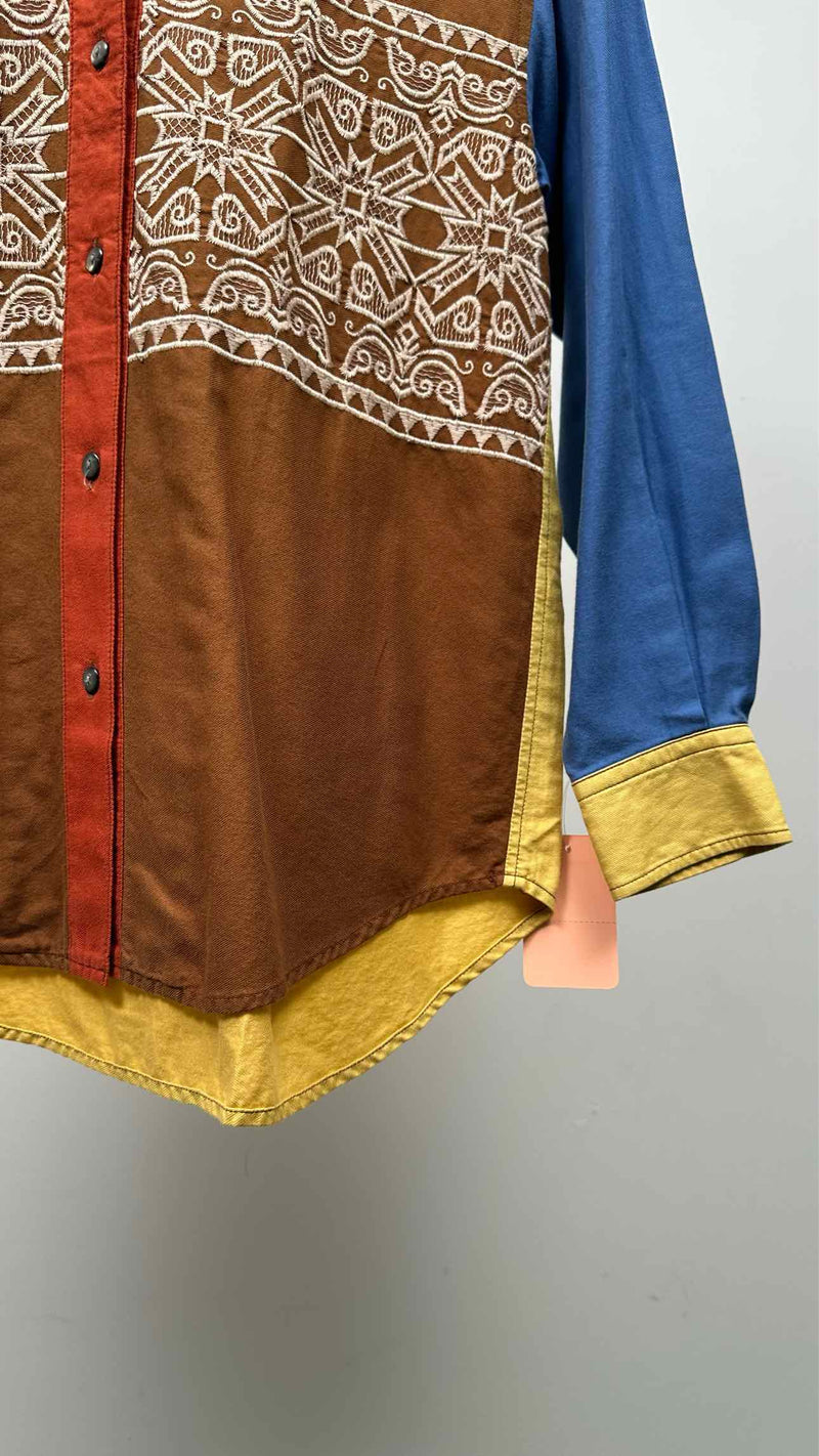 Issey Sport Color-Blocking Embroidered Shirt