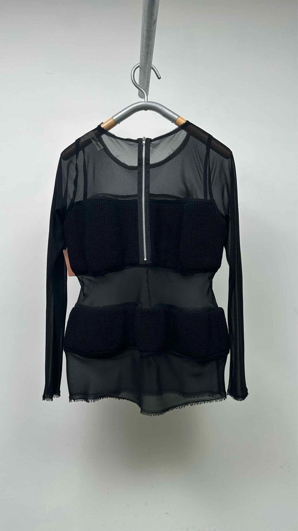 Comme Des Garcons L/S Sheer Knit Hybrid Top