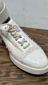 Chanel Tweed Patent Leather Sneakers