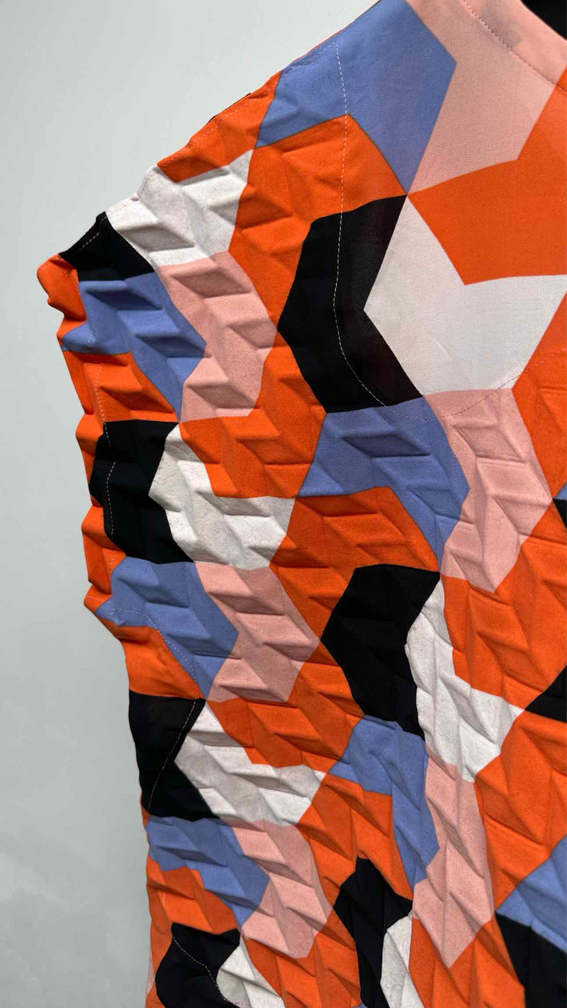 Issey Miyake S/S Asymmetrical Geometric Strech Pleats Top