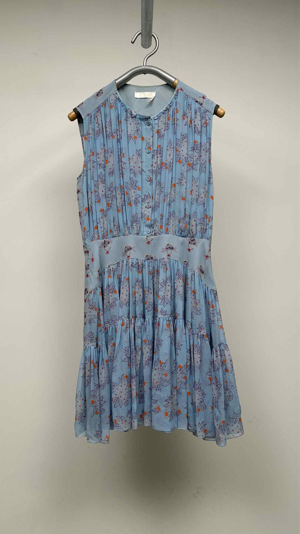 Chloé N/S Pleated Floral Silk Dress