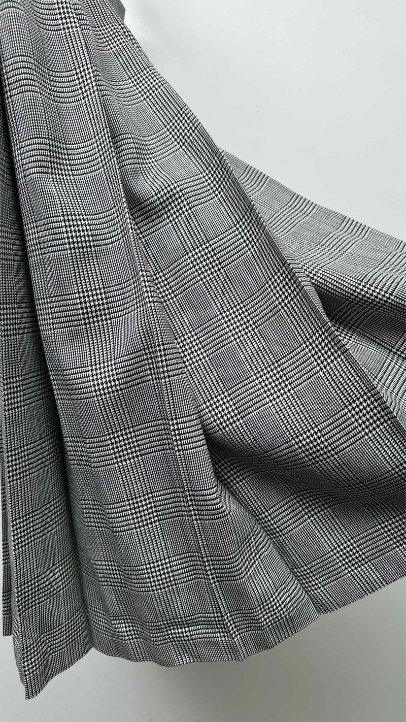 Comme des Garcons Black Houndstooth Pleated Long Skirt