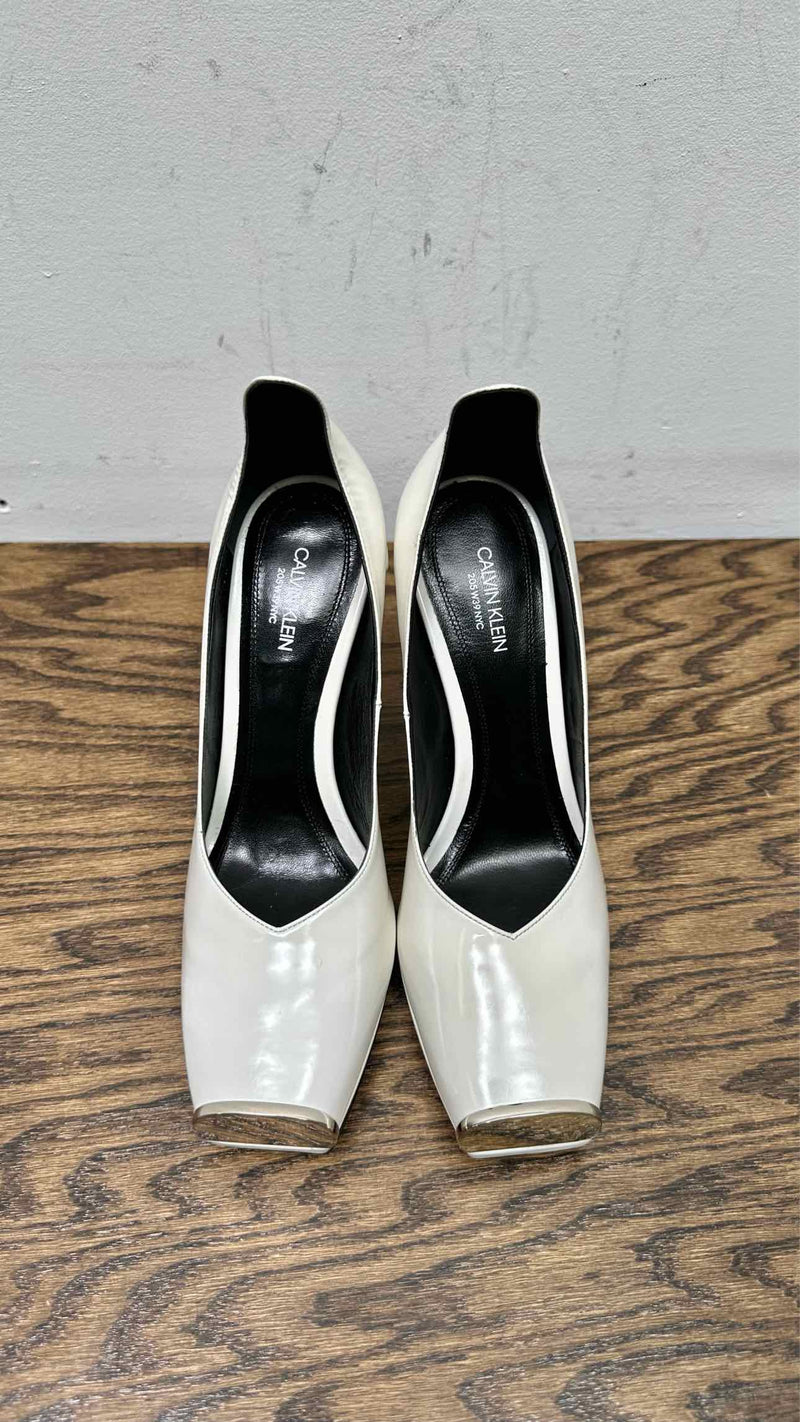 Calvin Klein 205W39NYC Metal Toe Patent Leather Heels