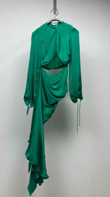 Acne Studios L/S Asymmetrical Cut Out Silk Dress