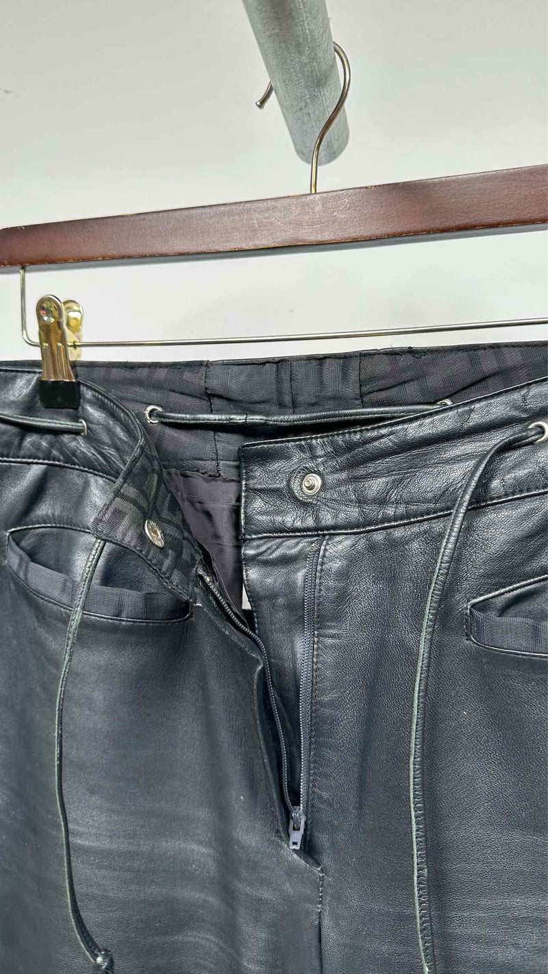 Fendi Drawsring Leather Cargo Pants