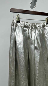 Comme Des Garcons Faux-Leather Pleated Wide Skirt
