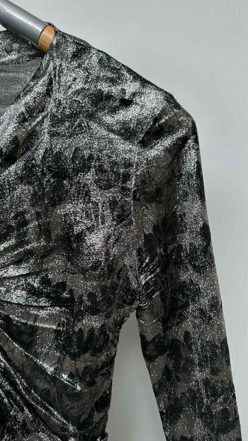 Isabel Marant L/S Floral Glitter Gathered Top