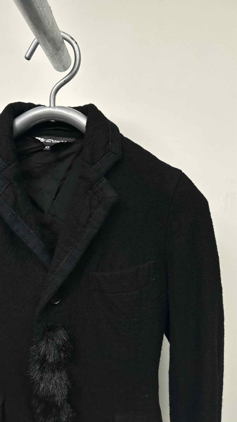 Black Comme Des Garçons Faux-Fur Wool Jacket