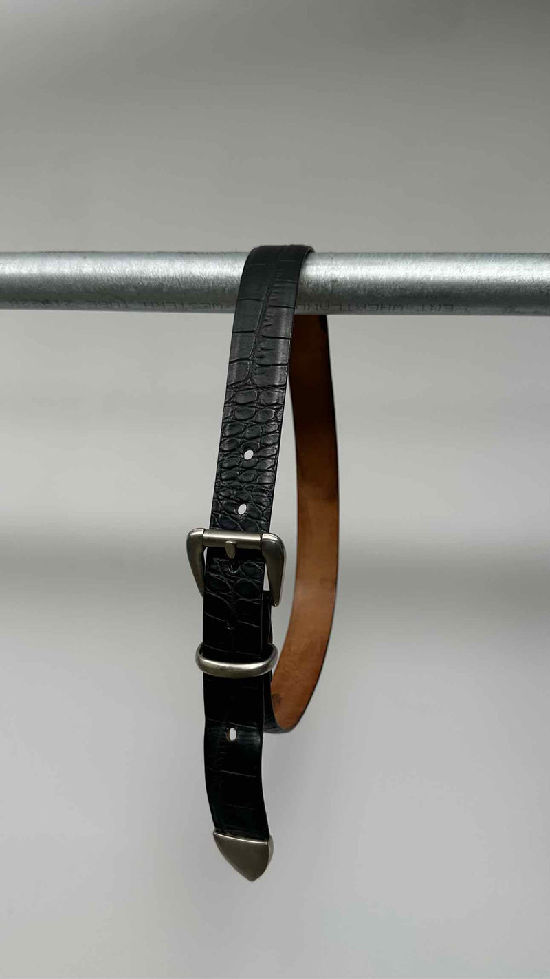 Giorgio Armani Crocodile Embossed Leather Belt