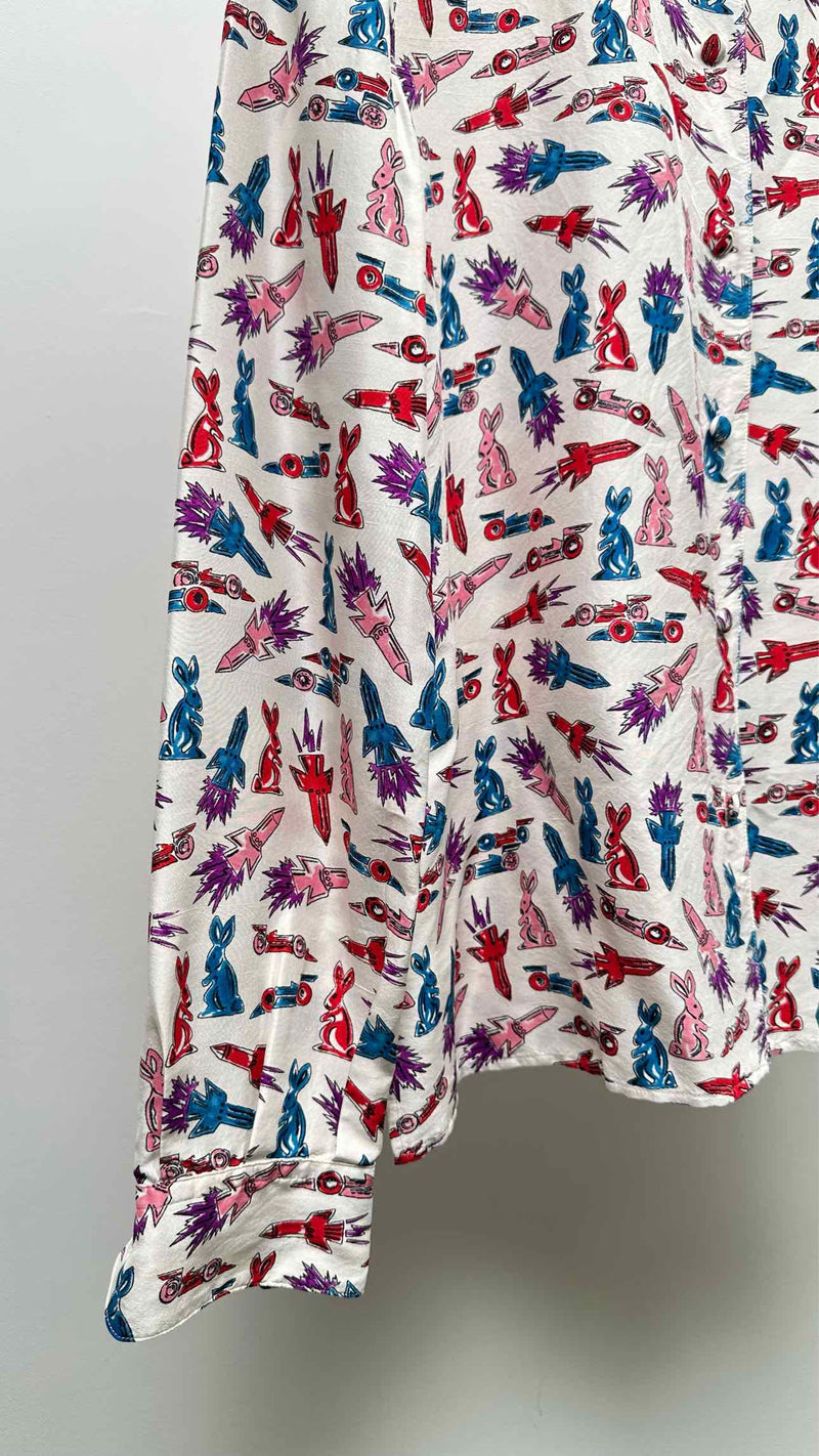 PRADA Rabbit Printed Silk Shirt