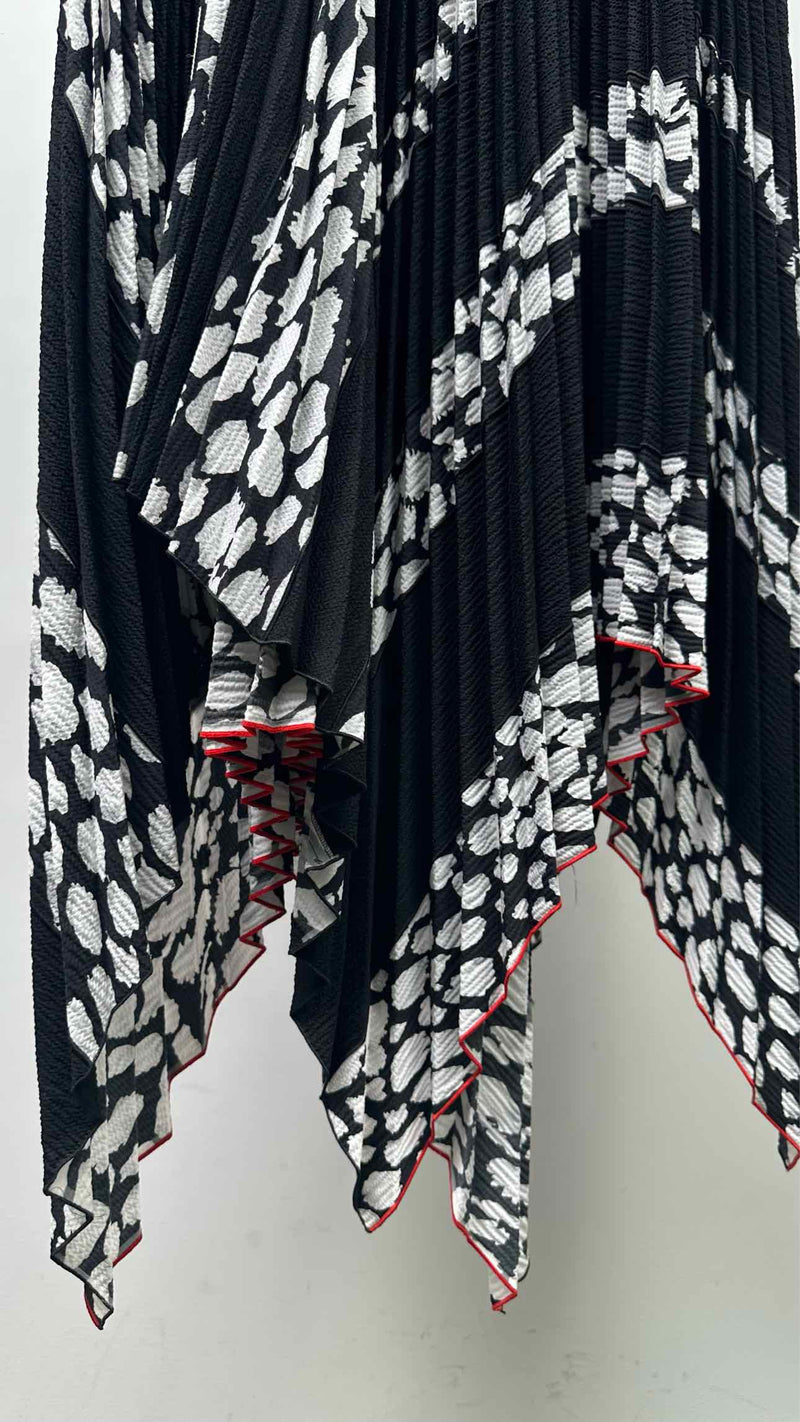 Proenza Schouler Asymmetrical Pleated Printed Long Skirt