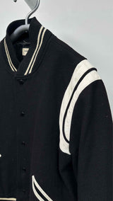 Saint Laurent Leather-trim Teddy Varsity Jacket
