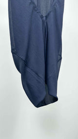 Black Comme Des Garçons Satin Sheer Double Layer Wrap Skirt