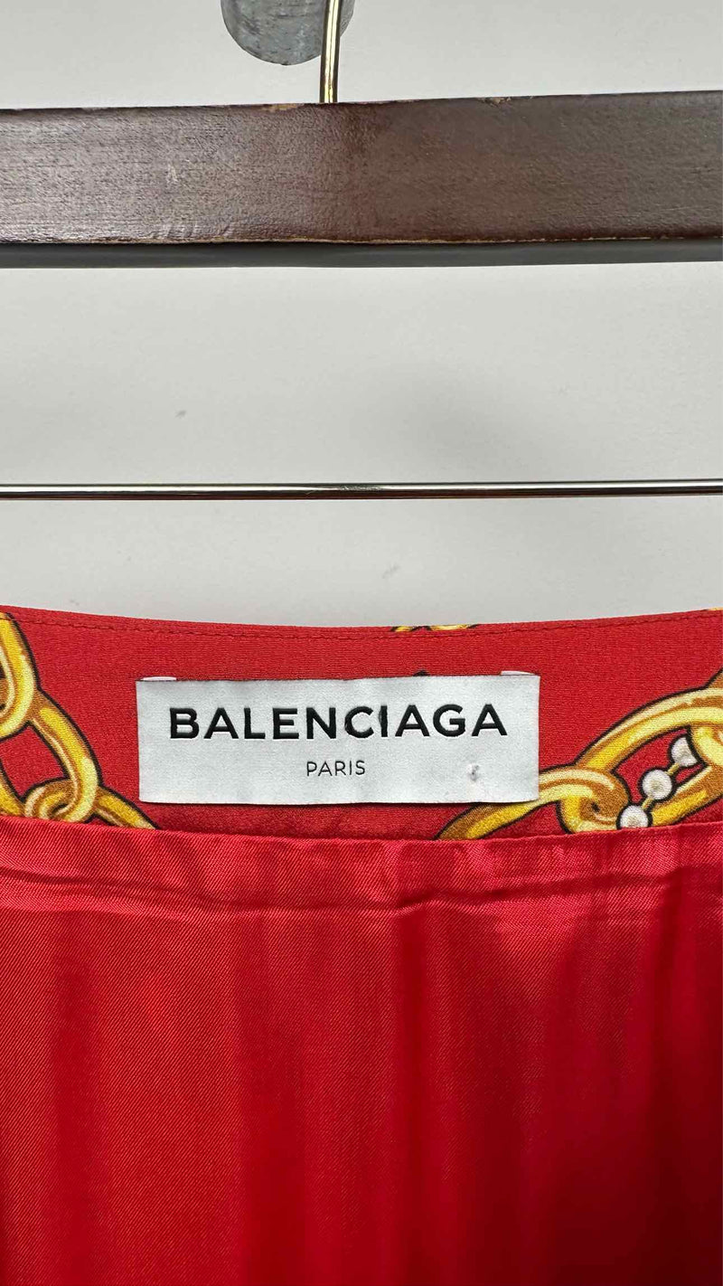 Balenciaga Printed Pleated Skirt