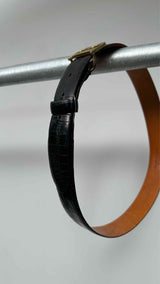 Burberry B-Buckle Croco-Embossed Leather Belt
