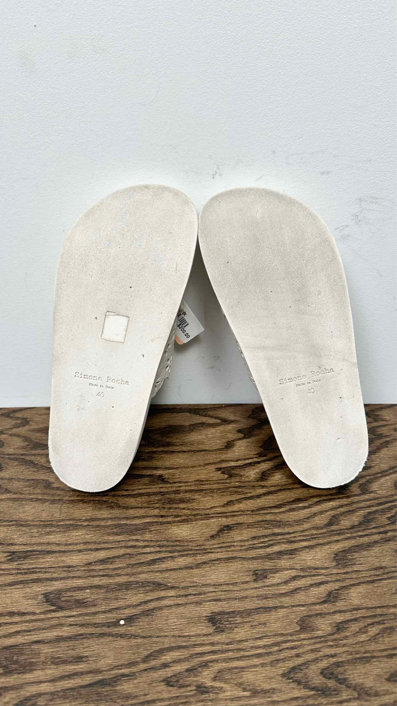 Simone Rocha Lacer-cut Floral Slides