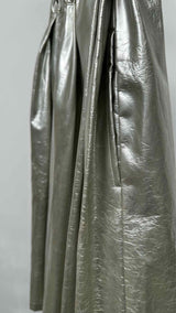 Comme Des Garcons Faux-Leather Pleated Wide Skirt