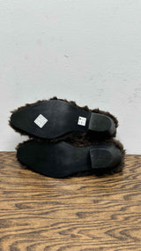 Junya Watanabe Faux-Fur Mules