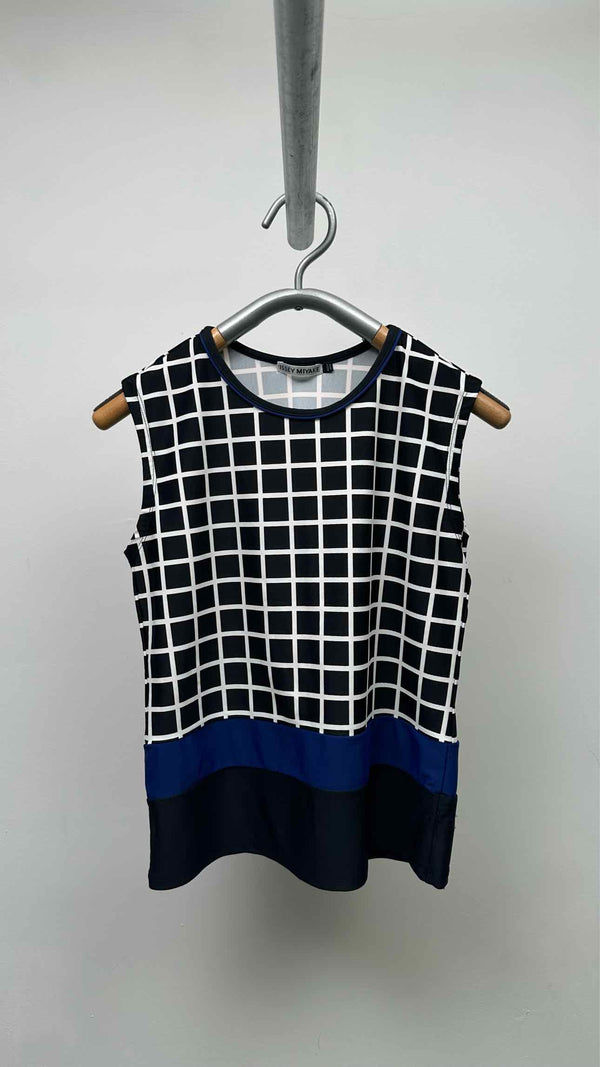 Issey Miyake N/S Plaid Hybrid Top