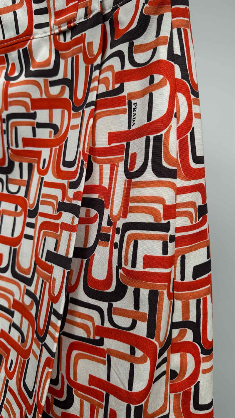 PRADA Geometric-print Wrap Skirt