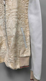 Thom Browne Karakul Letaher Varsity Jacket