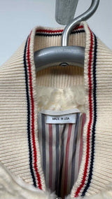 Thom Browne Karakul Letaher Varsity Jacket