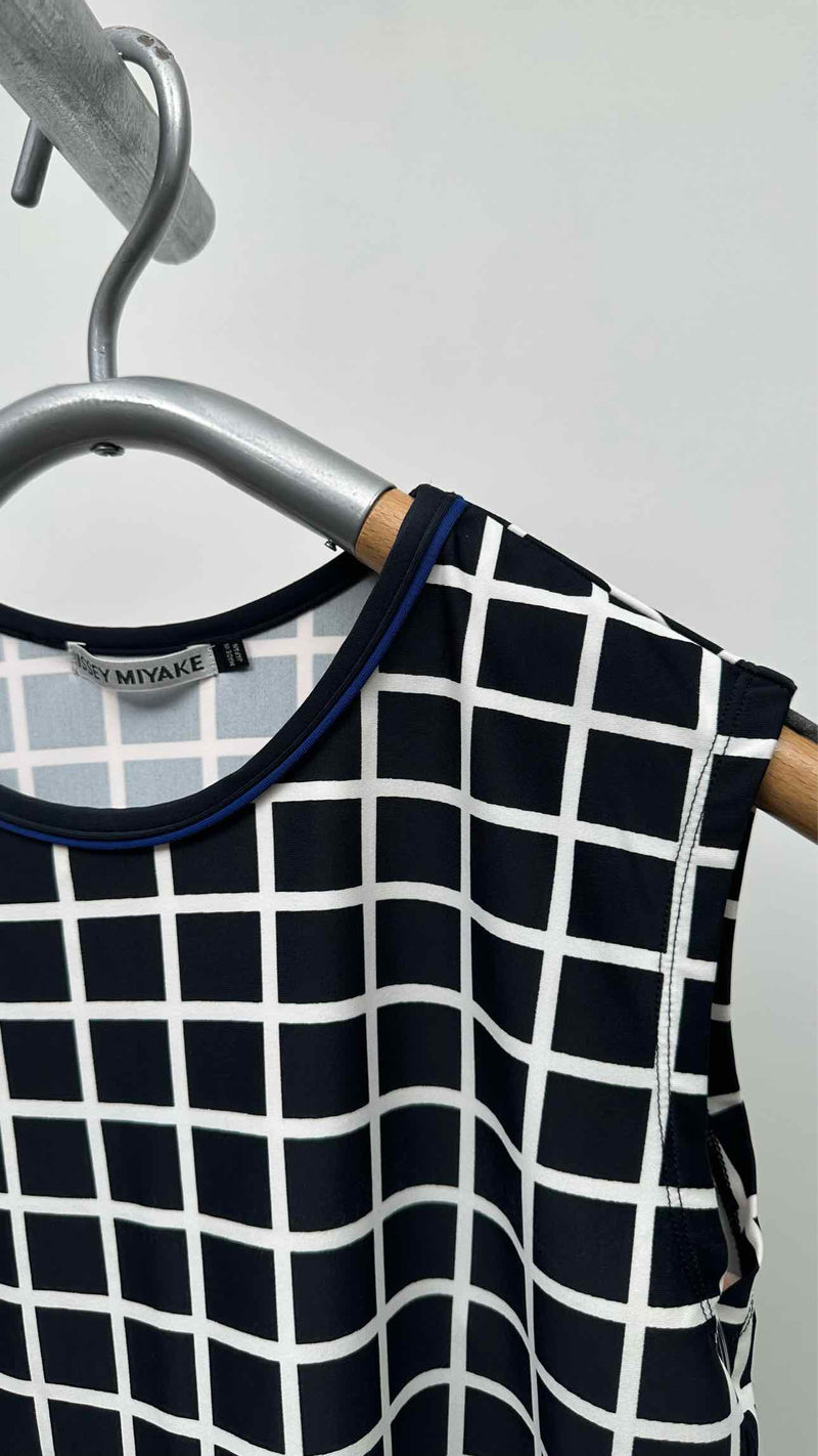 Issey Miyake N/S Plaid Hybrid Top