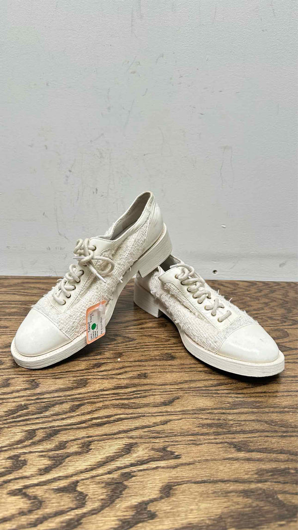 Chanel Tweed Patent Leather Sneakers