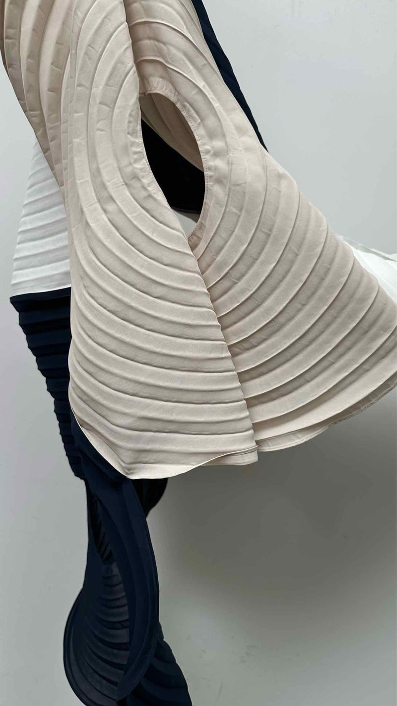 Issey Miyake Link Rings Tricolor Pleats Long Skirt