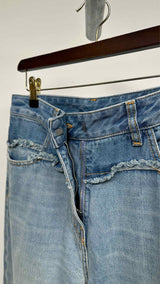 Givenchy Distressed Waist Docking Wide Jeans