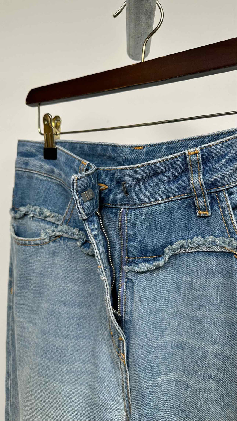 Givenchy Distressed Waist Docking Wide Jeans