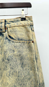 Vaquera Distressed Maxi Denim Skirt