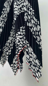 Proenza Schouler Asymmetrical Pleated Printed Long Skirt