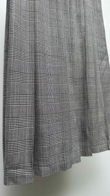 Comme des Garcons Black Houndstooth Pleated Long Skirt