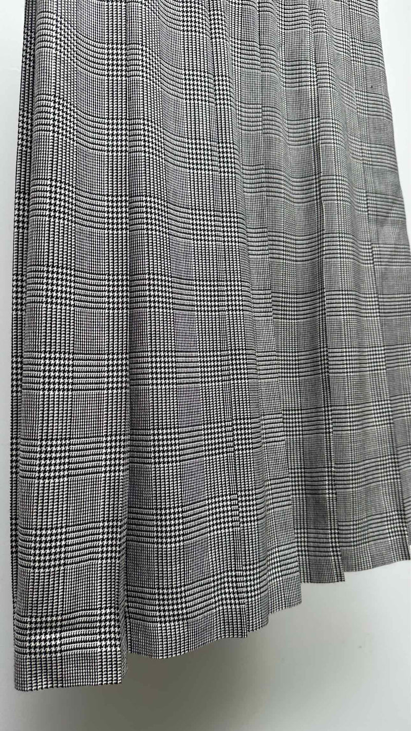 Comme des Garcons Black Houndstooth Pleated Long Skirt