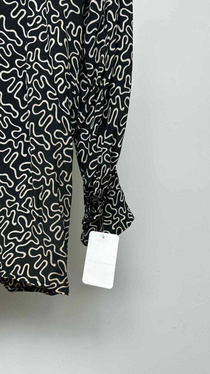 Paula & Mopitz Chain-printed Satin Shirt