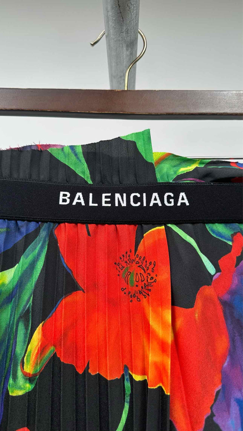 Balansa Mid-length Pleated Floral Skirt