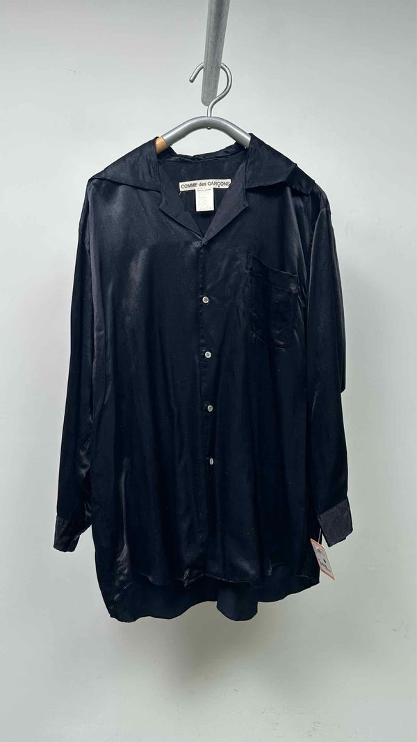 Comme Des Garcons Big-Collar Satin Long Shirt