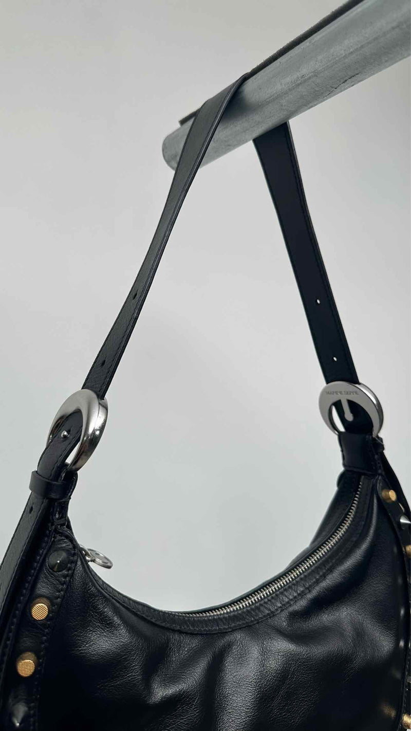 Marine Serre Crescent Moon Studded Bag