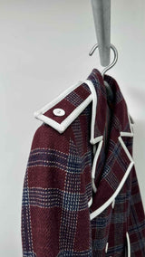 Thom Browne Double-Breats Plaid Trech Coat