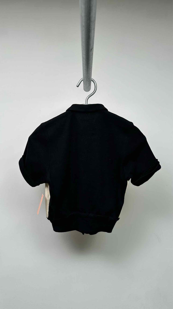 Orseund Iris S/S Front-leather Knit Top