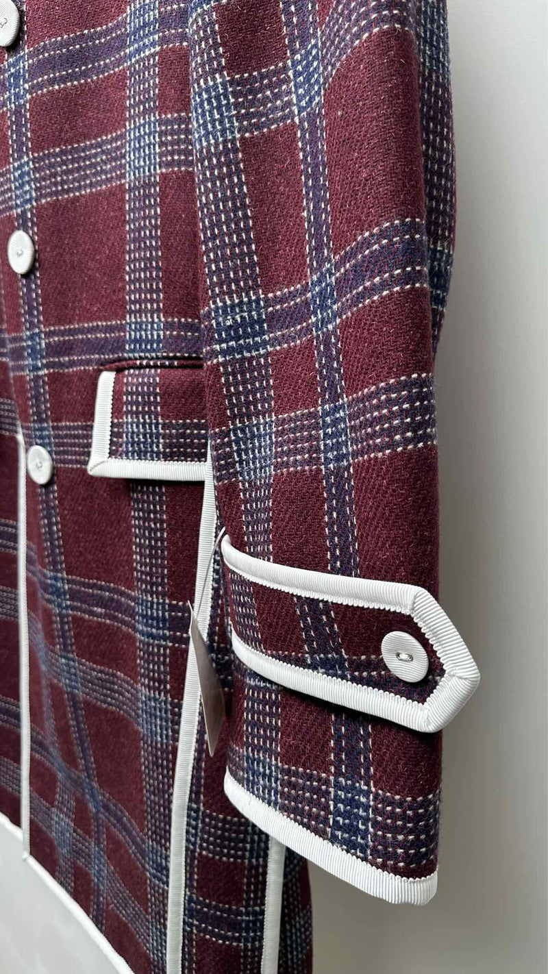 Thom Browne Double-Breats Plaid Trech Coat