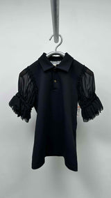 Comme Des Garcons Comme Des Garcons Puff-Mesh-Sleeve Polo Shirt