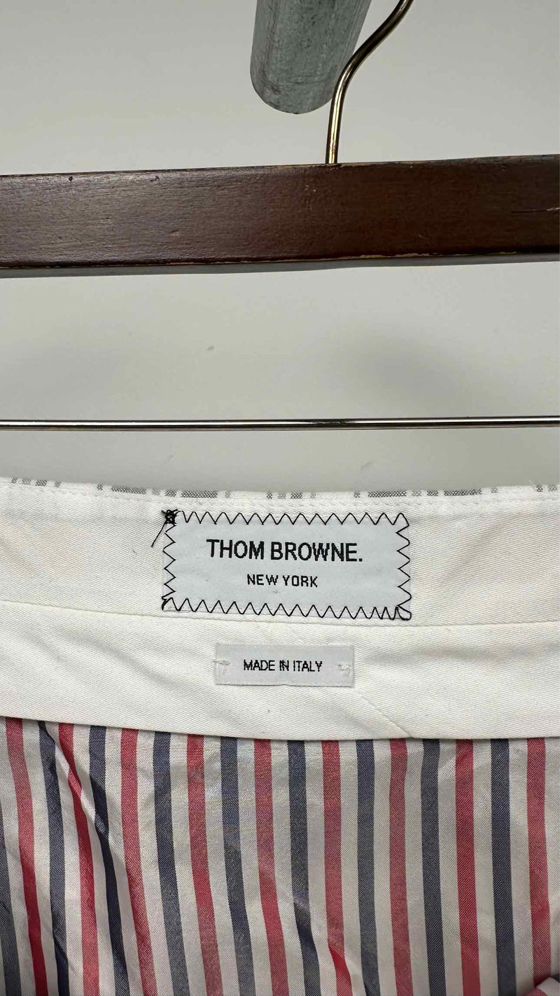 Thom Browne Pleated Asymmetrical Plaid Mini Skirt