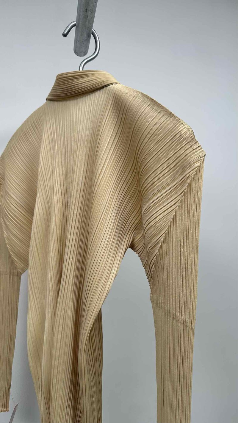Pleats Please L/S Pleated Polo Shirt