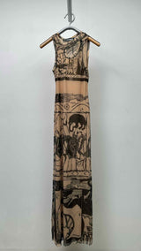 OTTOLINGER N/S Printed Mesh Tank Maxi Dress