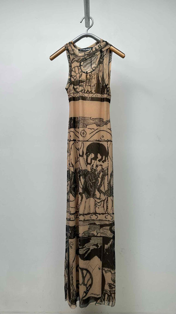 OTTOLINGER N/S Printed Mesh Tank Maxi Dress