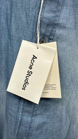 Acne Studios Back Logo Stamp Denim Linen Shirt